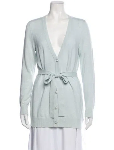 Pre-owned St. John Couture Cashmere V-neck Sweater W/ Tags In Blue