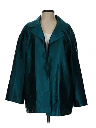 Pre-owned St. John Couture Coat In Teal