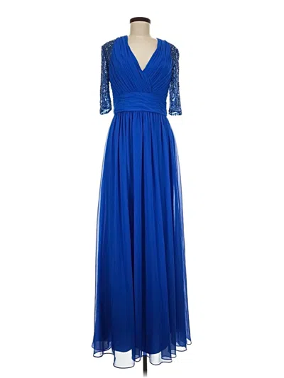 Pre-owned St. John Couture Cocktail Dress In Blue