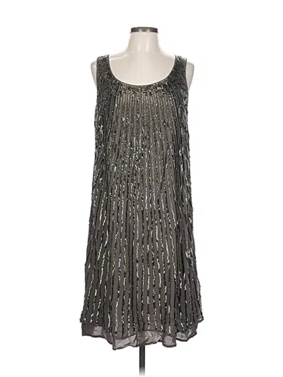 Pre-owned St. John Couture Cocktail Dress In Silver