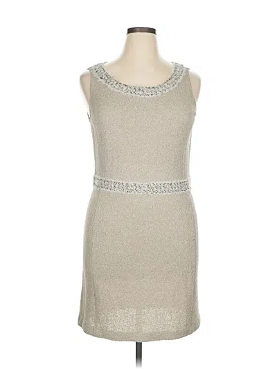 Pre-owned St. John Couture Cocktail Dress In Silver