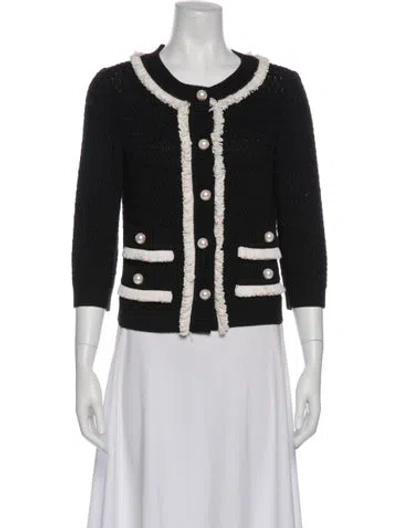 Pre-owned St. John Couture Colorblock Pattern Jacket In Black