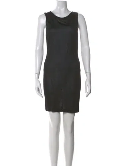 Pre-owned St. John Couture Cowl Neck Mini Dress In Gray