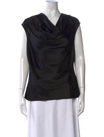 Pre-owned St. John Couture Cowl Neck Sleeveless Top In Black