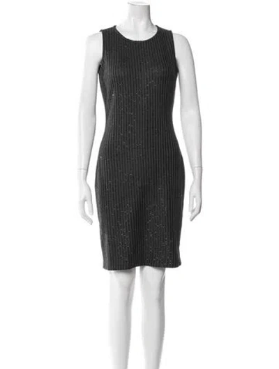 Pre-owned St. John Couture Crew Neck Knee-length Dress In Black