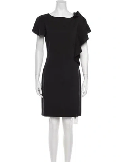 Pre-owned St. John Couture Crew Neck Knee-length Dress In Black