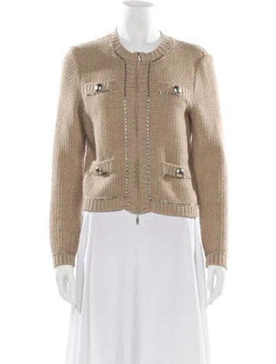 Pre-owned St. John Couture Crew Neck Sweater In Brown