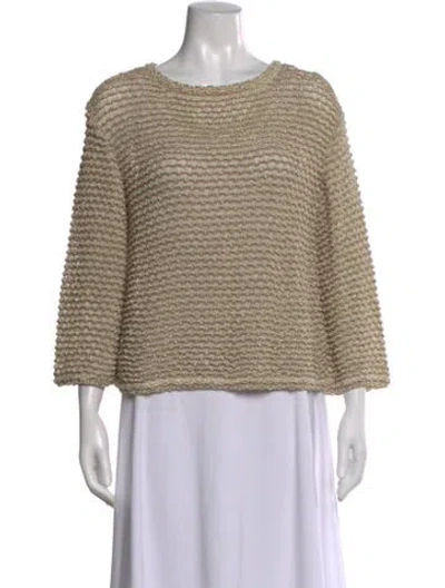 Pre-owned St. John Couture Crew Neck Sweater In Neutral
