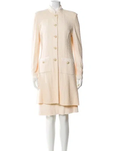Pre-owned St. John Couture Crochet Trim Skirt Set