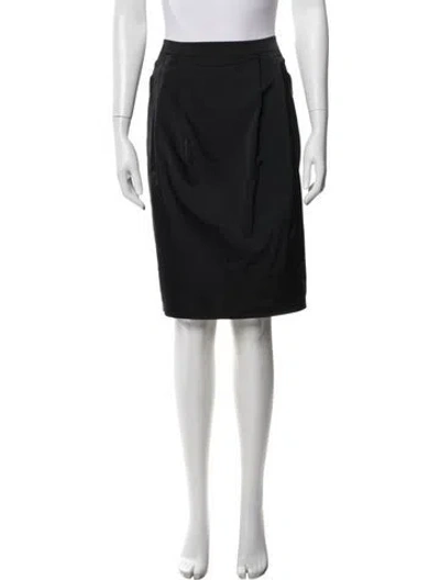 Pre-owned St. John Couture Cutout Accent Knee-length Skirt In Black