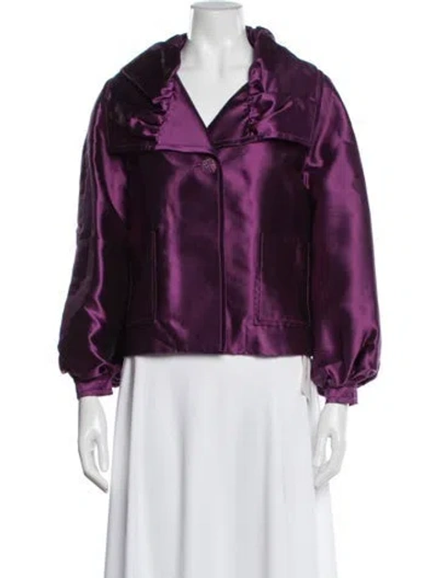 Pre-owned St. John Couture Evening Jacket Silk Jacket In Purple
