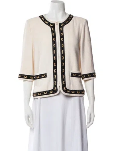 Pre-owned St. John Couture Evening Jacket In White