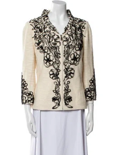 Pre-owned St. John Couture Floral Print Evening Jacket