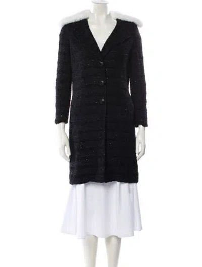 Pre-owned St. John Couture Fur Jacket In Black