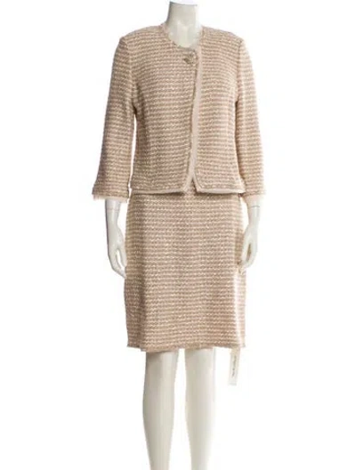 Pre-owned St. John Couture Glitter Accents Dress Set