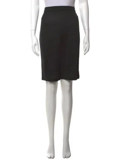 Pre-owned St. John Couture Glitter Accents Knee-length Skirt In Black/metallic