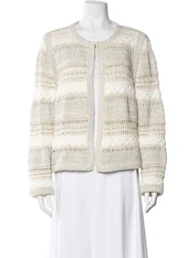 Pre-owned St. John Couture Houndstooth Print Evening Jacket In Neutrals