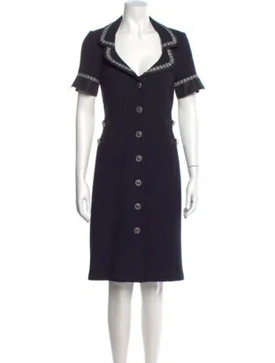 Pre-owned St. John Couture Knee-length Dress In Blue