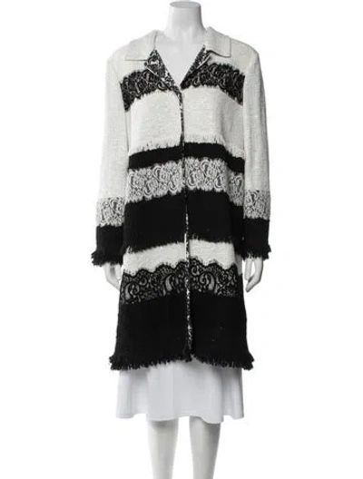 Pre-owned St. John Couture Lace Pattern Coat In Black