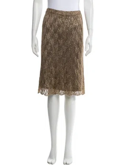 Pre-owned St. John Couture Lace Pattern Knee-length Skirt