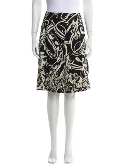 Pre-owned St. John Couture Linen Knee-length Skirt In Black
