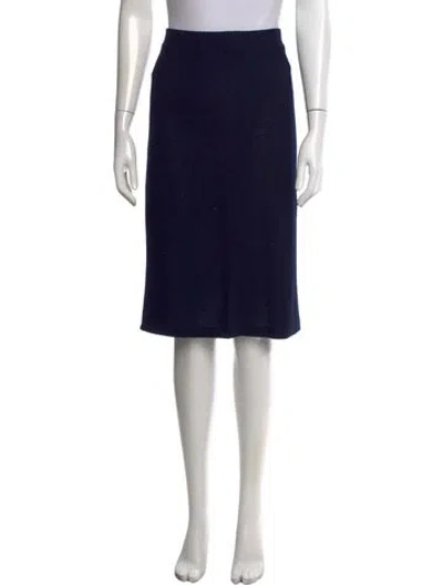 Pre-owned St. John Couture Midi Length Skirt In Blue