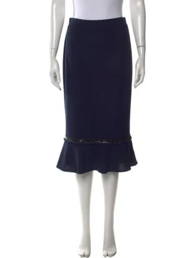 Pre-owned St. John Couture Midi Length Skirt In Blue