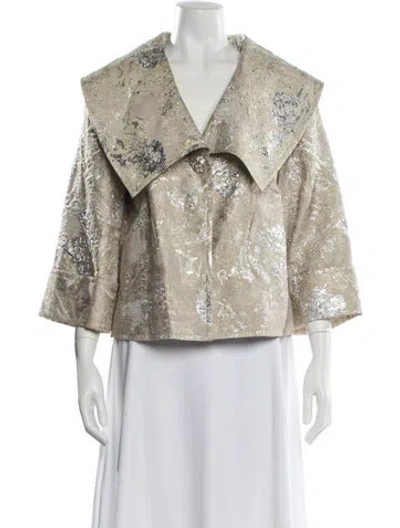 Pre-owned St. John Couture Nylon Printed Evening Jacket In Neutral
