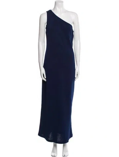 Pre-owned St. John Couture One-shoulder Long Dress In Black