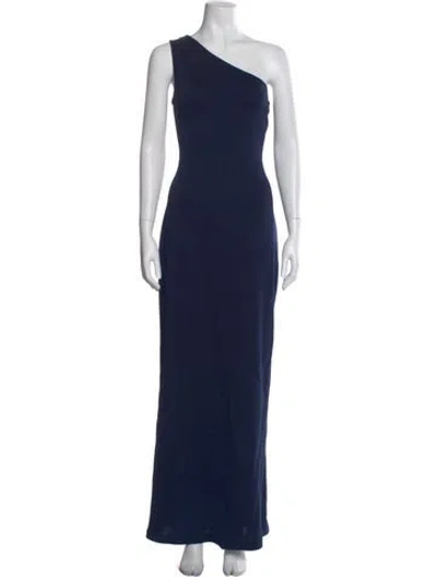 Pre-owned St. John Couture One-shoulder Long Dress In Black