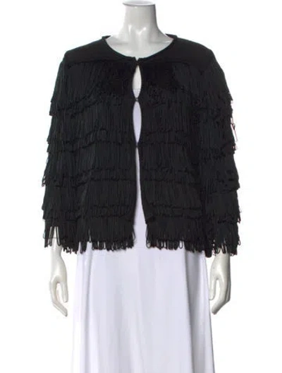 Pre-owned St. John Couture Open Front Sweater In Black