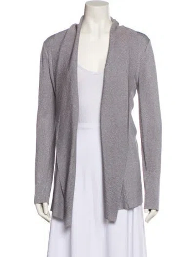 Pre-owned St. John Couture Open Front Sweater In Purple