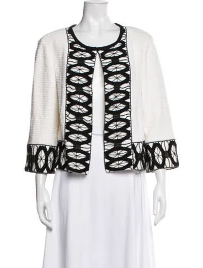 Pre-owned St. John Couture Patterned Jacket In Black
