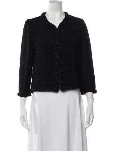 Pre-owned St. John Couture Patterned Jacket In Black