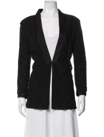 Pre-owned St. John Couture Patterned Jacket In Black