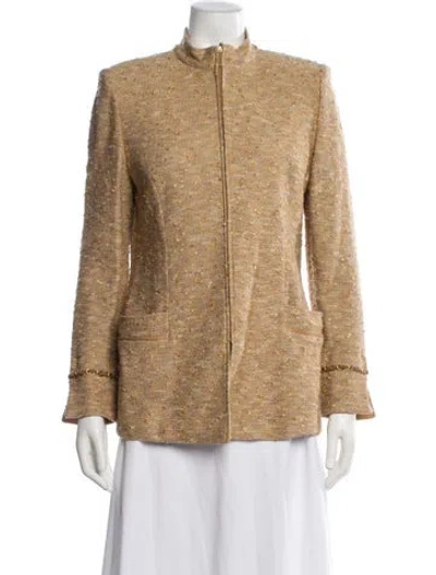 Pre-owned St. John Couture Patterned Jacket In Neutral