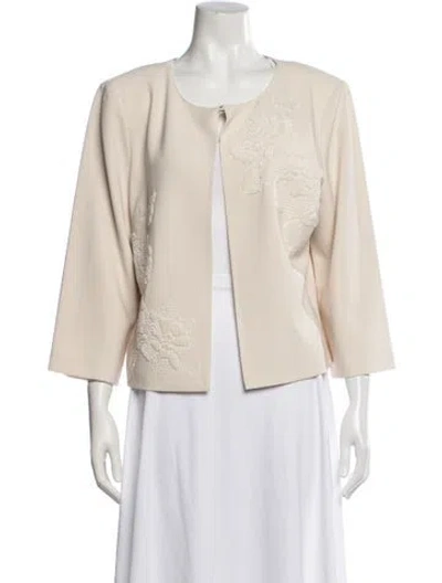 Pre-owned St. John Couture Patterned Jacket In Neutrals