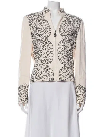 Pre-owned St. John Couture Patterned Jacket In Neutrals