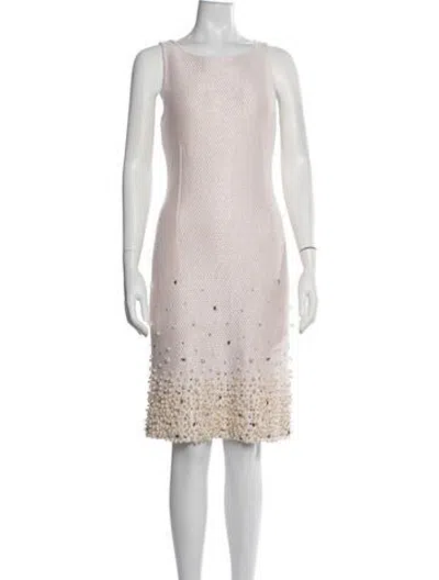 Pre-owned St. John Couture Patterned Knee-length Dress In Multicolor