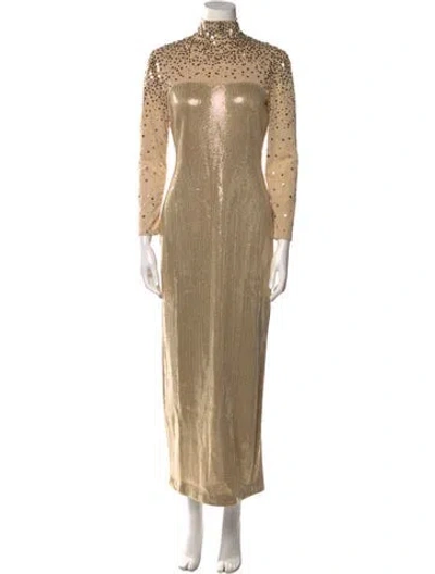 Pre-owned St. John Couture Patterned Long Dress In Neutral