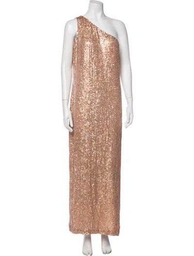 Pre-owned St. John Couture Patterned Long Dress In Pink