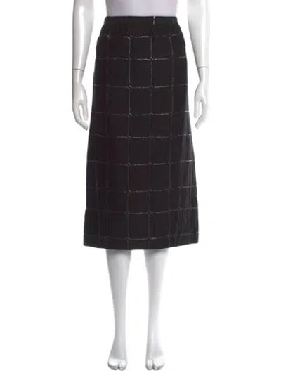 Pre-owned St. John Couture Patterned Midi Length Skirt In Multi