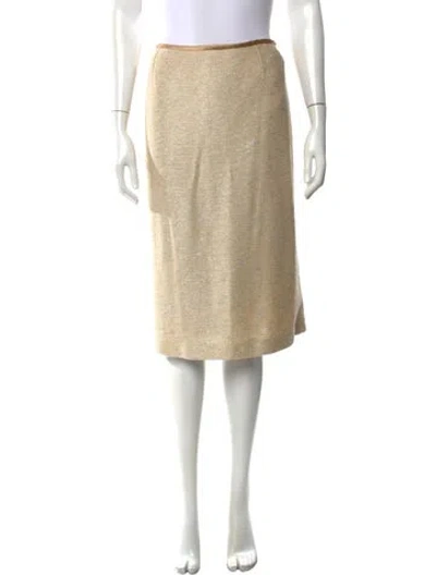 Pre-owned St. John Couture Patterned Midi Length Skirt In Neutral