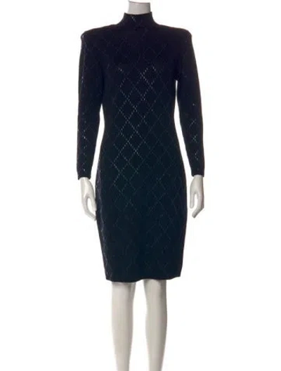 Pre-owned St. John Couture Patterned Turtleneck Sweater In Multicolor