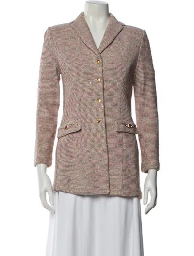 Pre-owned St. John Couture Plaid Print Blazer In Multi