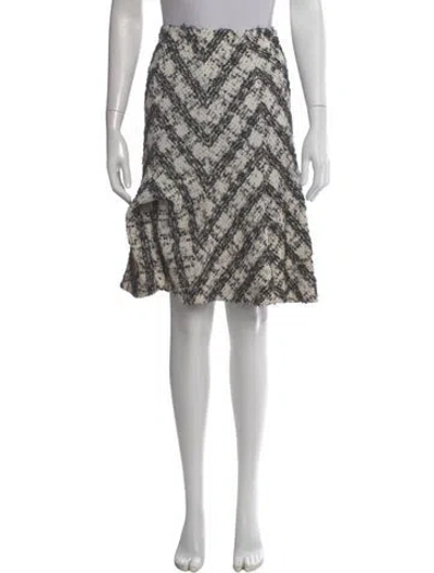 Pre-owned St. John Couture Plaid Print Knee-length Skirt