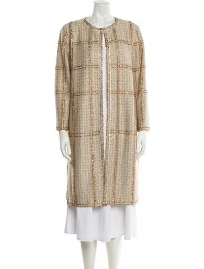 Pre-owned St. John Couture Printed Coat In Neutral