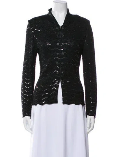 Pre-owned St. John Couture Printed Evening Jacket In Black