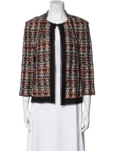 Pre-owned St. John Couture Printed Evening Jacket In Black