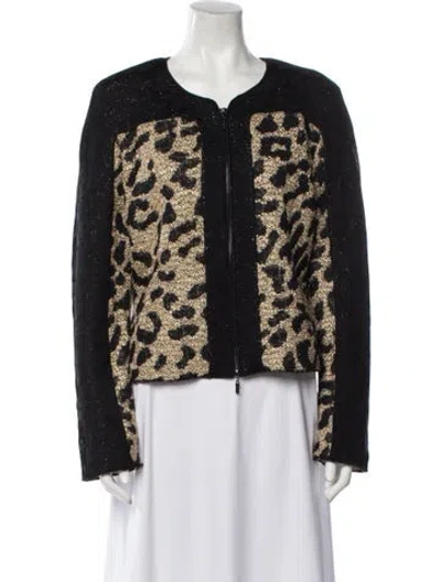 Pre-owned St. John Couture Printed Evening Jacket In Black